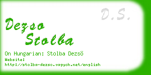dezso stolba business card